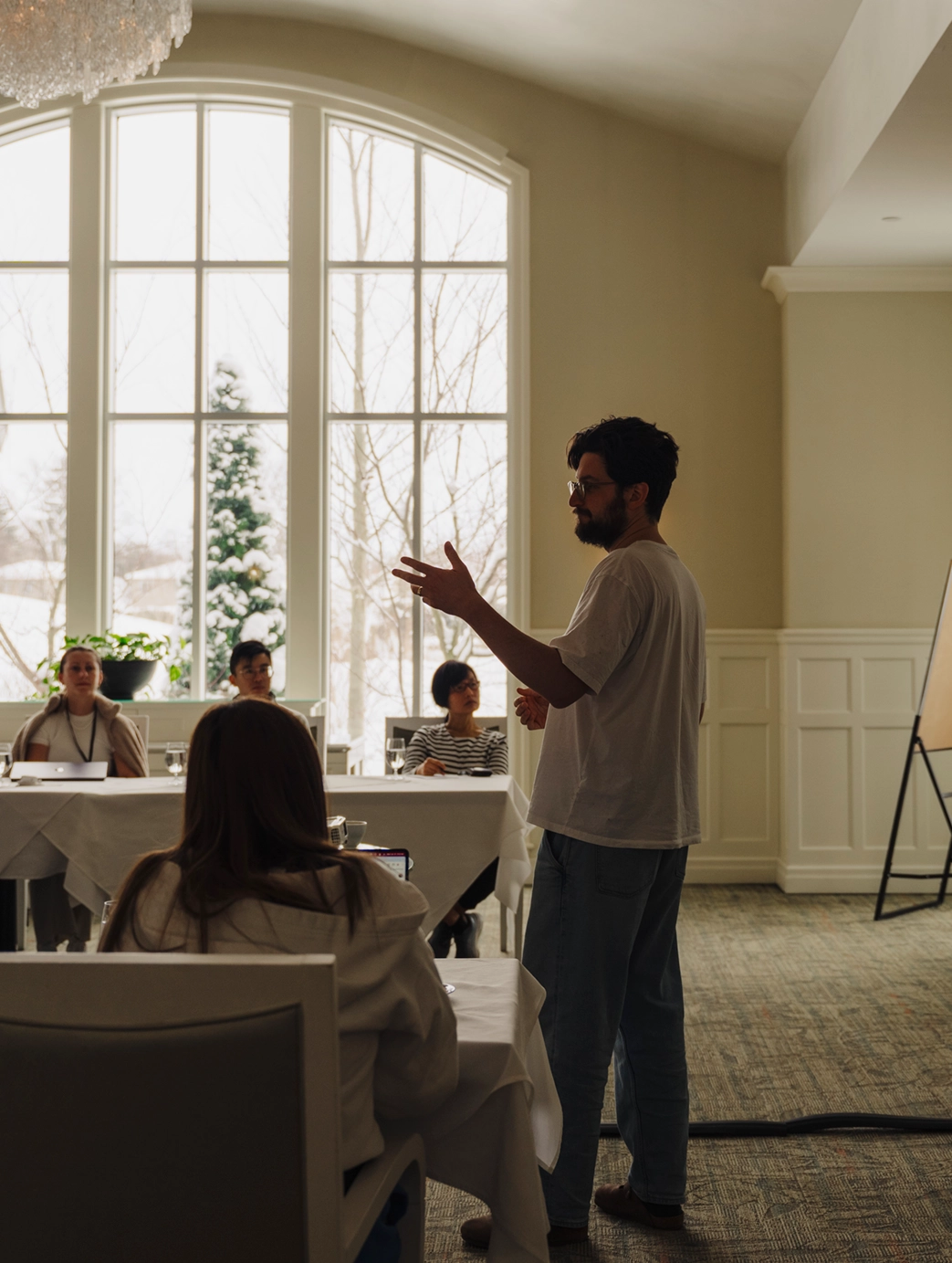 Minerva team at a product presentation